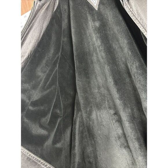 Marvin Richards Leather Jacket Coat Full Zip Black Vintage Women’s Medium J Perc - Picture 8 of 9